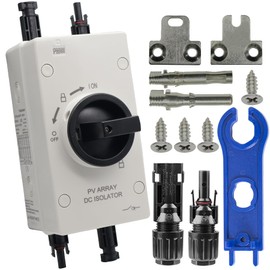 IP66 Waterproof PV Solar Panel Disconnect Switch, 1200V 32A Solar PV DC Quick Disconnect Switch with Connector for Off/On-Grid System, Solar Power System, RV & Boats Etc (32A 1200V)