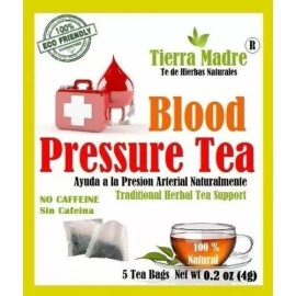 Tierra Madre Blood Pressure tea,Natural Herbal Tea Blend (20 single tea's bags)
