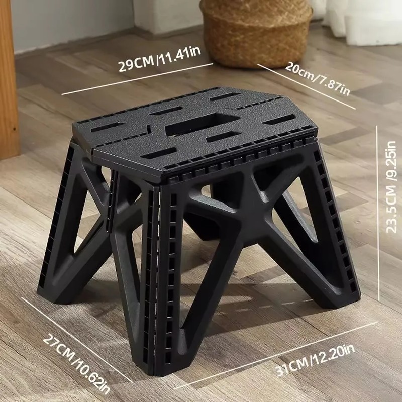 Folding Camp Stool for Outdoor Seating - Compact Plastic Seat