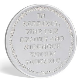 Imasoner 1 Year Sobriety Coin – AA Medallion with Guitar & Dancer Design, Recovery Chip with “in Sobriety” Quote – Sober Gift for Women & Men, AA Token for One Year Anniversary in Recovery