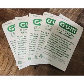 Gum Eez-Thru Dental LOT 5 Pack Floss Threaders Sunstar Flossers About 12-14 NEW