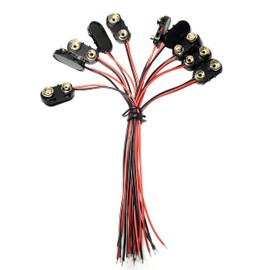 LampVPath 10 Pcs I TYPE 9 Volt Battery Clip And 10 Pcs T Type 9 Volt Battery Connector With Wires Leads