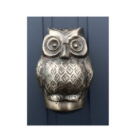 Baby Owl Door Knocker Antique Silver
