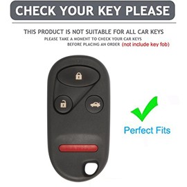 AIOEUOIA for Honda Key Fob Cover Keyless Entry Remote Control Key Fit for Honda Accord Civic Pilot CR-V Acura TL TSX CL (Black-Silver)