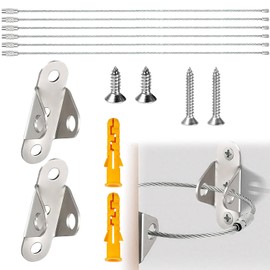 8Pcs Furniture Straps Baby Proofing Furniture Wall Anchor Earthquake Straps for Furniture Dresser Wall Safety Anchor Furniture Fasteners for Pet Protecting,Secure Bookshelf, Cabinet