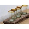MexHandcraft Amber Rim 14 oz Drinking Glasses (set of 6),