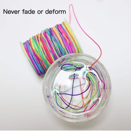 Elastic Beading Cords 100m Rainbow 1mm Elastic Cord Pony Bead Kids Beads Crafts Pony Beading Thread Stretch String Craft Cord Pony Bead String, Width 1mm…