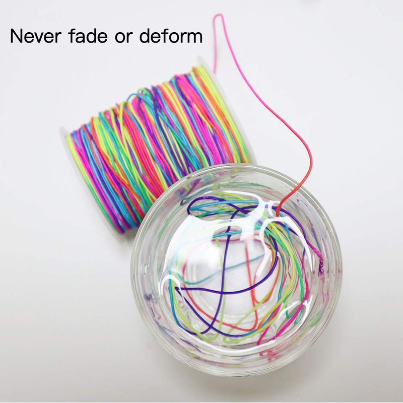 Elastic Beading Cords 100m Rainbow 1mm Elastic Cord Pony Bead