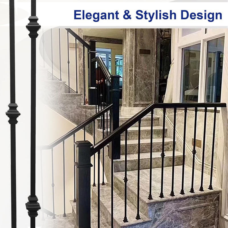 Sidasu 10 Pack Iron Balusters Hollow Double Knuckle Stair Spindles