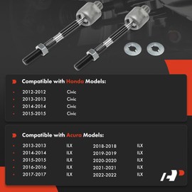A-Premium 2 x Front Inner Tie Rod Ends Compatible with Honda Civic 2012-2015 & Acura ILX 2013-2022