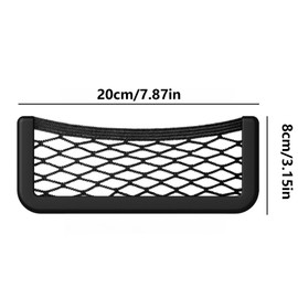 2 pieces, car storage net bags, for small items, mobile phones, black