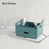 BLUE GINKGO Portable Desk Organizer – Compact 3 Compartment, Half-drawer