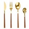 Golden Silverware Set, 24 Piece Flatware Cutlery Set for 6