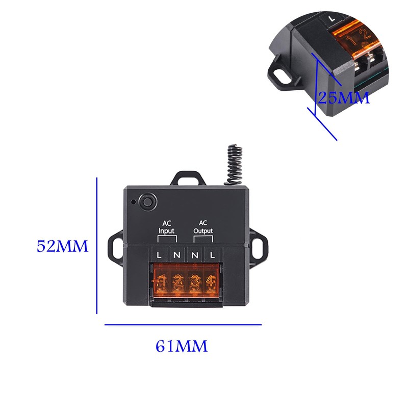 Wireless Light Switch and Receiver Kit, No in-Wall Wiring Required,Remote