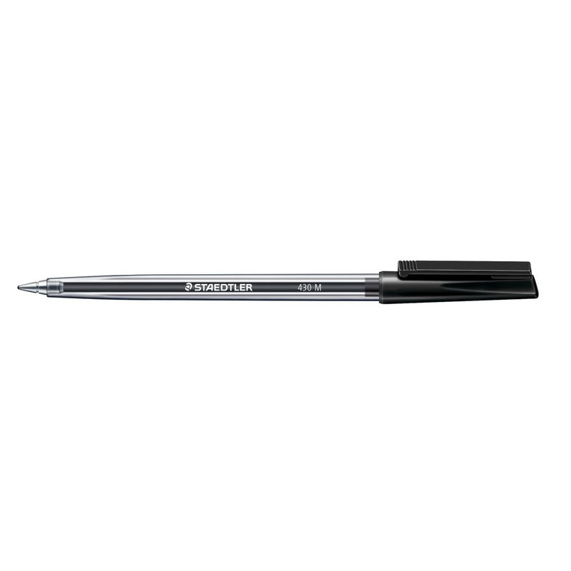 Staedtler Stick 430 M9CP50 Ballpoint Pen Medium, Black, Box of