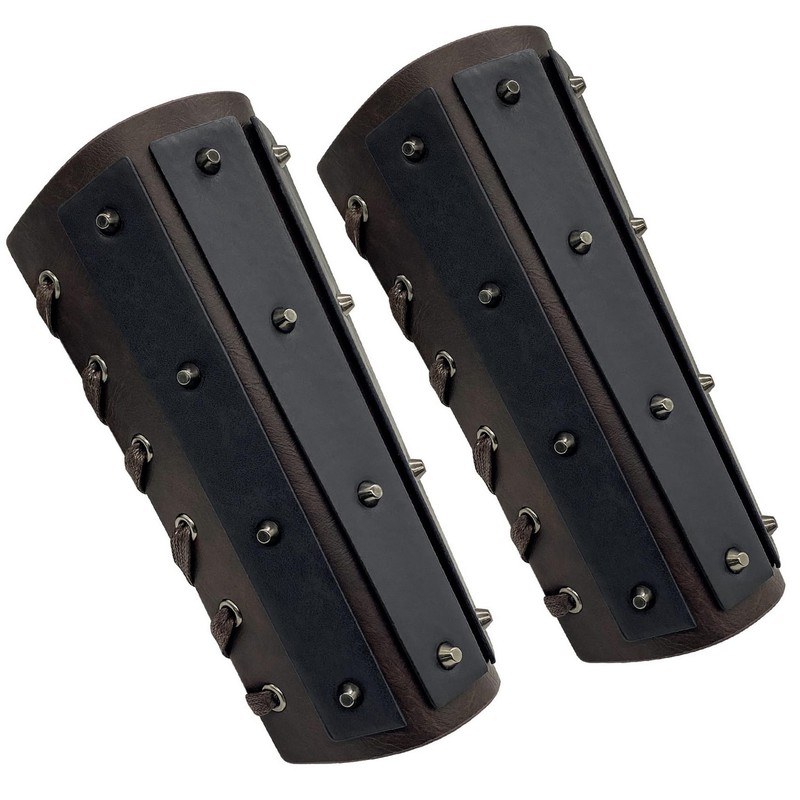 1 Pair Medieval Arm Guards,Viking Faux Leather Gauntlet,Vintage Knight Arm