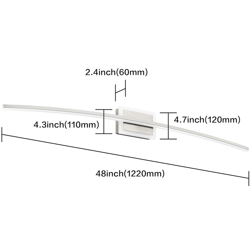 PRESDE 48inch Modern Dimmable LED Bathroom Light Fixtures Over Mirror,