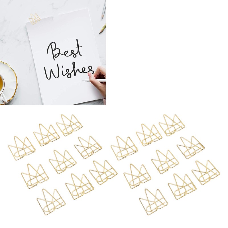 100PCS Metal Crown Paper Clips Multifunctional Rustproof Electroplating Process Prevent