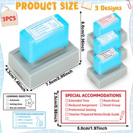 3 PCS Teacher Behavior Stamp Teacher Dormitory Supplies Self Inking Stamp Set Teacher Rubber Stamp First Day of School Teacher Gift Back to School Teacher Supplies for School Classroom Supplies Favors