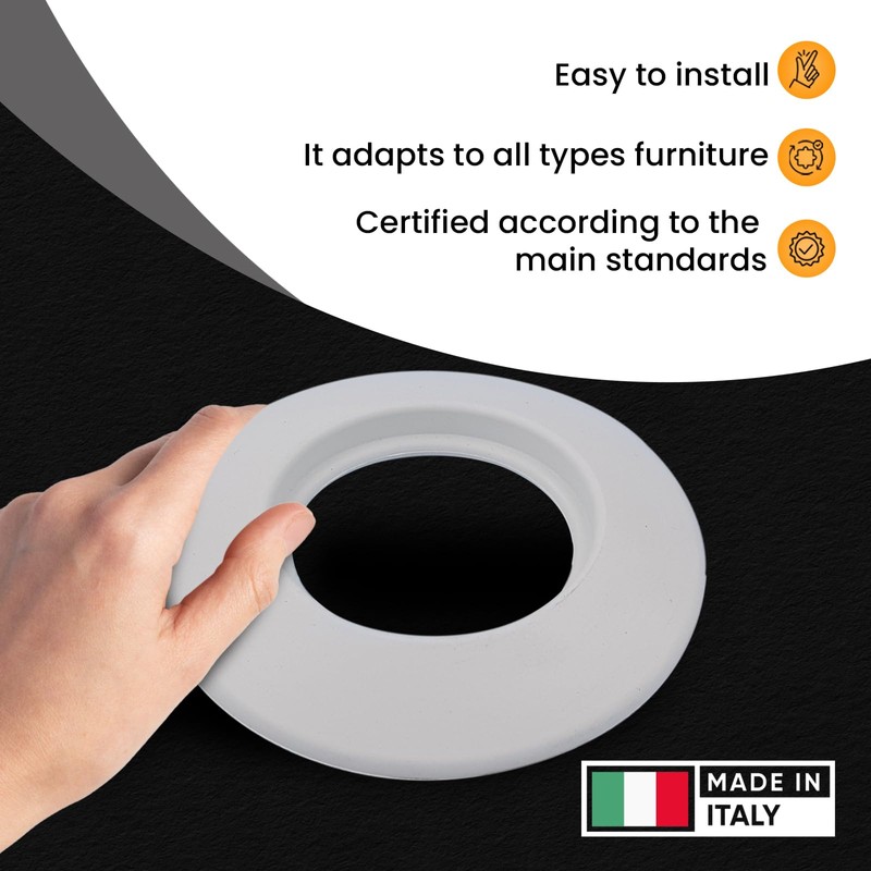 TYGERIX® White EPDM Rubber Rosette Cover for Pipes of 120