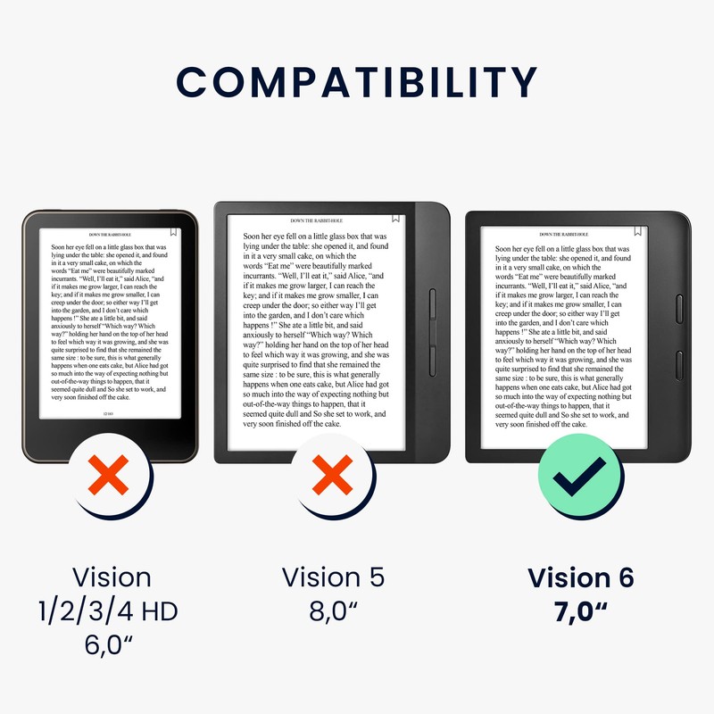 kwmobile Protective Case Compatible with Tolino Vision 6 Flip Case