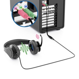 deleyCON Adapter Audio Jack Y Adapter Cable Stereo - 1x 3.5 mm Jack Socket CTIA 4-Pin TRRS to 2x 3.5 mm Jack Plug - Smartphone Headset to PC or Laptop