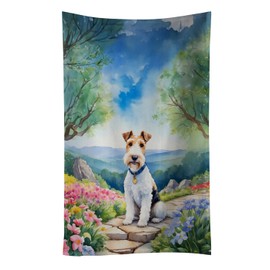 Fox Terrier Spring Path Kitchen Towel
