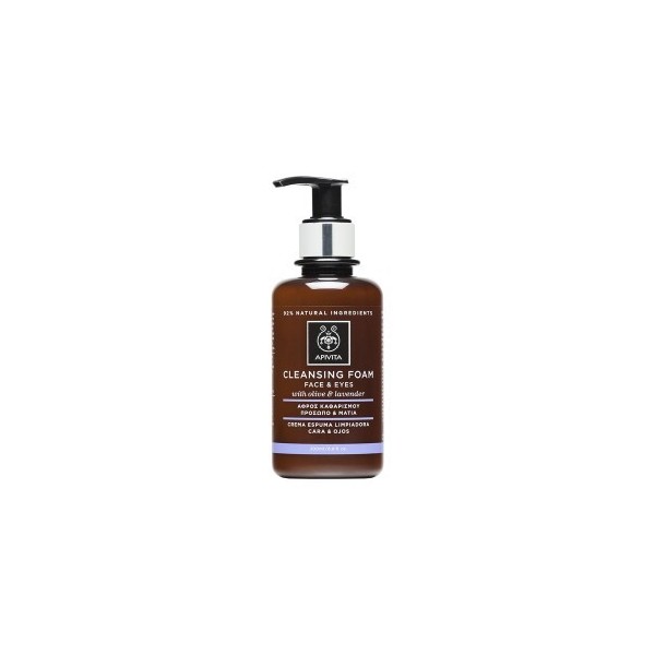 Apivita Cleansing Creamy Face Eye Foam Cleanser with Olive Lavender