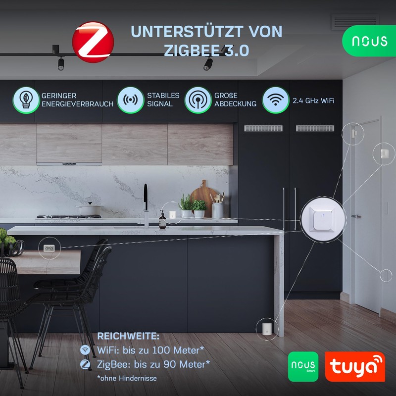 NOUS E1 ZigBee Gateway, ZigBee Hub/Bluetooth Hub, ZigBee Bridge, ZigBee