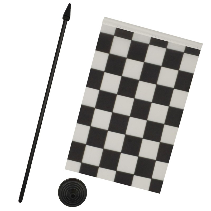 AZ FLAG CHECKERED BLACK AND WHITE TABLE FLAG 5'' x