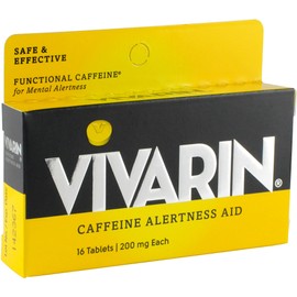 Vivarin Vivarin, Caffeine Pills, 200mg Caffeine in Each Tablet, Safely and Effectively Helps You Stay Awake, Alertness Aid, Energy Supplement, 16 Tablets - 1 Pack