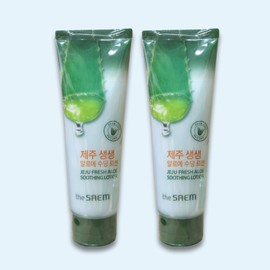 The Saem Jeju Vivid Aloe Soothing Lotion 90 250ml 2pcs / 더샘 제주 생생 알로에 수딩 로션 90 250ml 2개