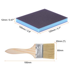 HARFINGTON 11pcs Sanding Sponges 800-1000 Grit 4" x 5" Reusable & Washable, Double-Sided Flexible Hand Sanding Block for Wood Drywall Metal Furniture Polishing, with 2.5" Paint Brush, Blue