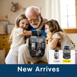 X-Large Piggy Bank for Adults Kids, Vcertcpl Digital Coin Counting Bank with LCD Counter, 2.4L Capacity, Great Coin Counter Bank Money Counting Jar with Total Amount Displayed, CA Dark Gray