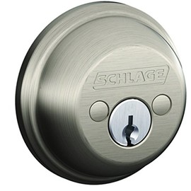 Schlage B62NV619 Satin Nickel Double Cylinder Deadbolt