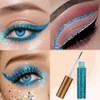 Peacock Blue Glitter Liquid Eyeliner, Waterproof Long-Lasting Shimmer Eye Liner