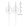 AeraVida Contemporary Rings Sterling Silver Sphere Slide Thread Earrings