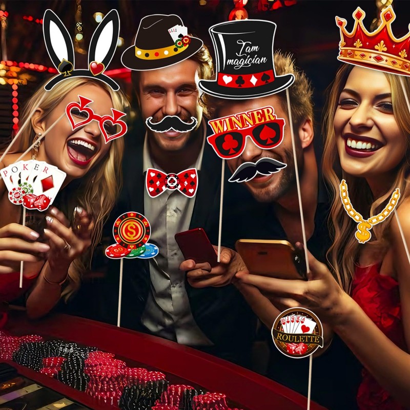 30PCS Las Vegas Photo Booth Props