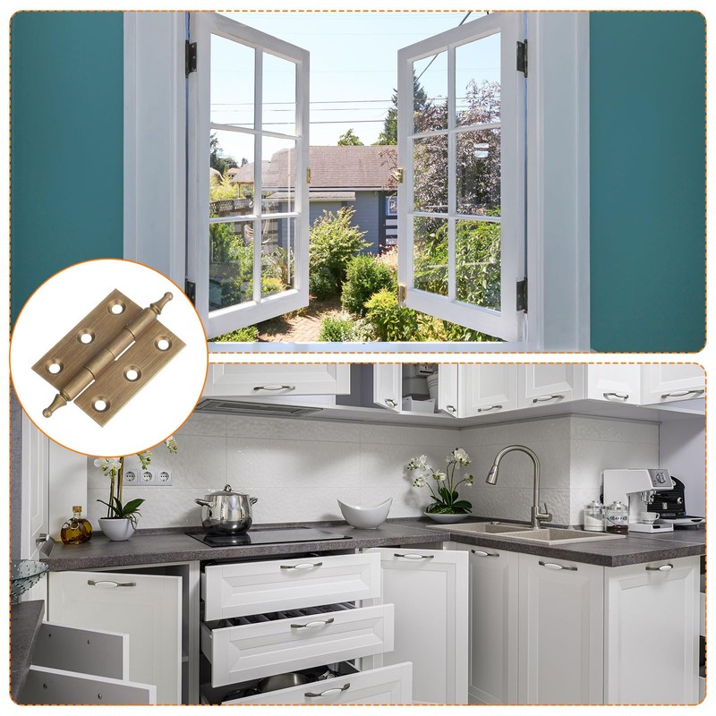 sourcing map 2Pcs 2 x 0.91 Inch Door Hinge Solid