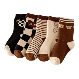 Children Socks Mid Calf Combed Cotton Thickened Cartoon Pattern Toddler Crew Socks for Autumn and Winter XL ( for 9‑12 Years Old )