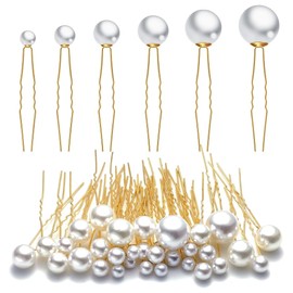 EIHI Pack of 30 Pearl Hair Pins UForm Bridal Hair Accessories Pearl Hair Pin for Party Prom Wedding