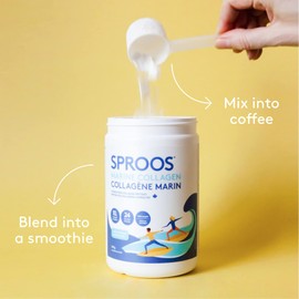 SPROOS SPROOS - Marine Collagen - Beverage Powder - Hydrolised Collagen Peptides - Healthy Hair, Skin & Nails - Unflavoured (No Fishy Taste) - 24-Day Supply - 240 g