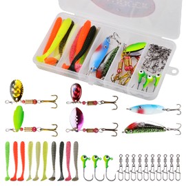 Fishing Lures Kit 29pcs Assorted Artificial Fishing Baits Set Including Hard Baits Soft Lures Jig Heads Swivel With Snaps Freshwater Saltwater Fishing Accessories