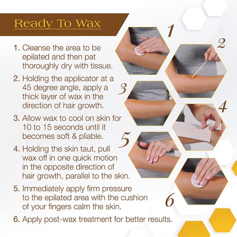 GiGi Microwave Tweezeless Wax - Non-Strip Facial Hair Remover, Honey-Infused,