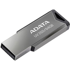 ADATA UV350 64GB USB 3.2 Gen 1 Super SpeedCapless Flash Drive Silver (AUV350-64G-RBK)