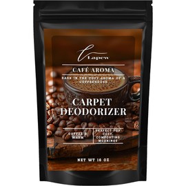 Lapew Café Aroma Carpet Deodorizer Powder - Pet Safe Freshener for Vacuuming | Scented Odor Eliminator for Home | 16 oz