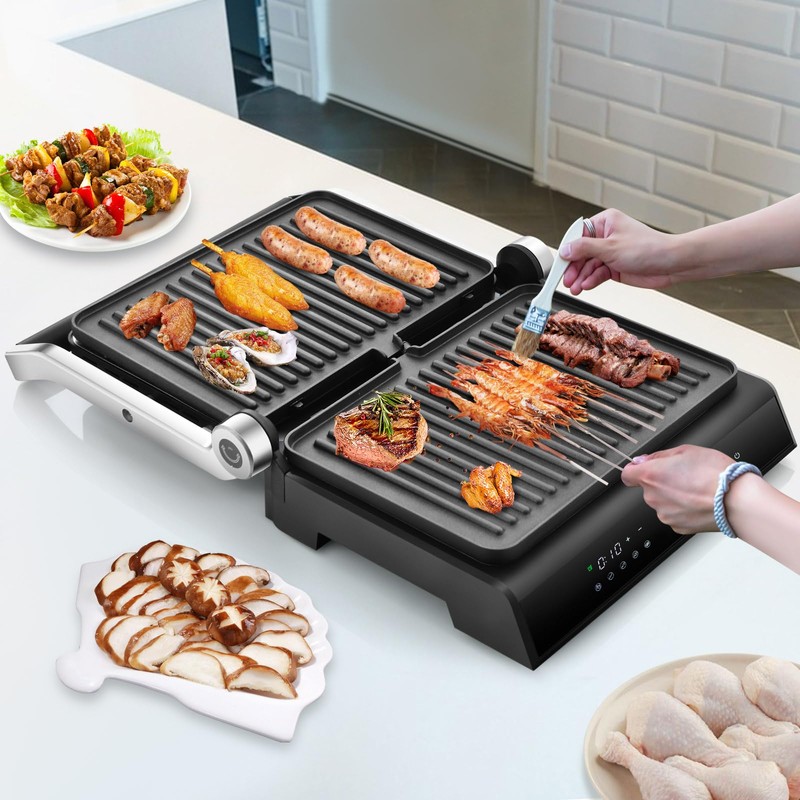 CHEFJOY Panini Grill Press Sandwich Maker, 3 In 1 Sandwich