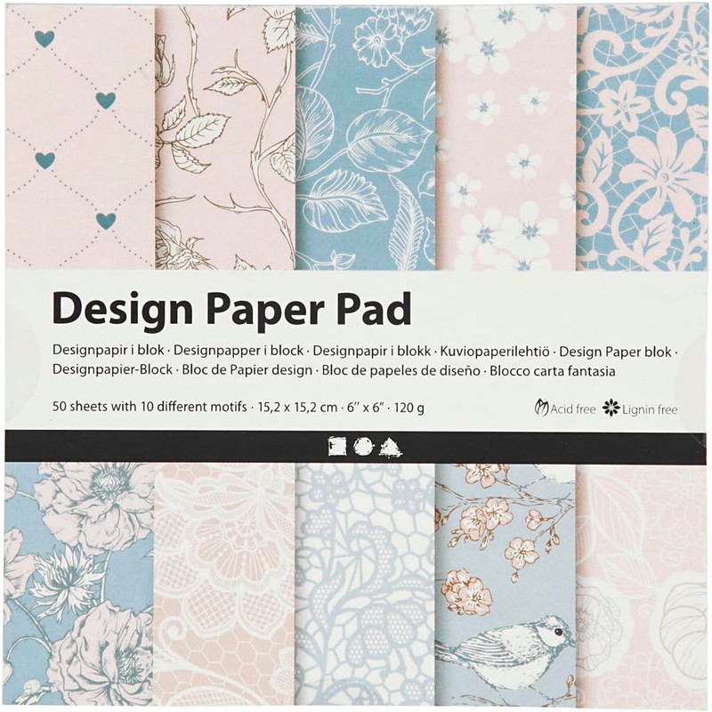 Creativ Patterned Card and Paper Rose One Size