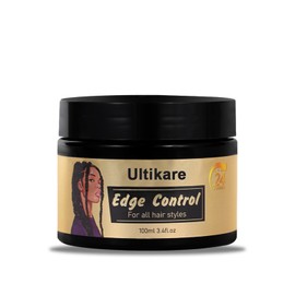 Ultikare Edge Control Gel for Black Hair - Extra Strong Hold, Long-Lasting Shine, Non-Flaking, 100ml – Edge Tamer for Natural, Curly & Coily Hair, for Black Women & Girls