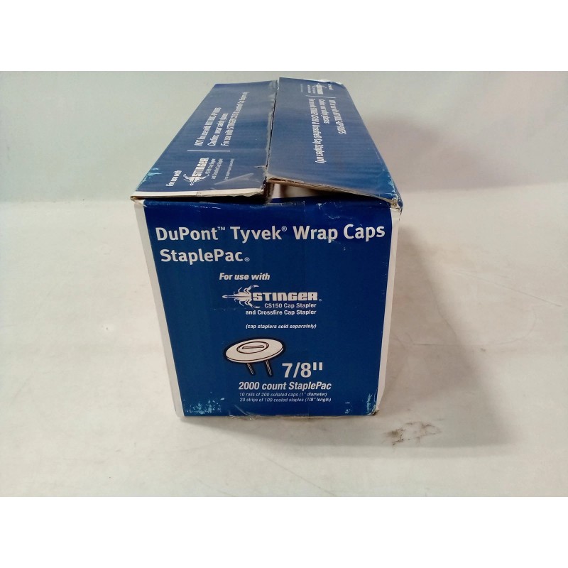 DuPont Tyvek Wrap Caps StaplePac, 7/8" 2000 Count, #0136044TV